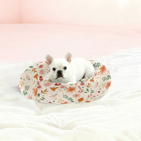 Iauyy Pet Couch Donut Cat Bed for Indoor Cats/Small Dogs Washable & Machine with Non-slip Bottom Calming Cat Furniture, Capture Autumn (XS)