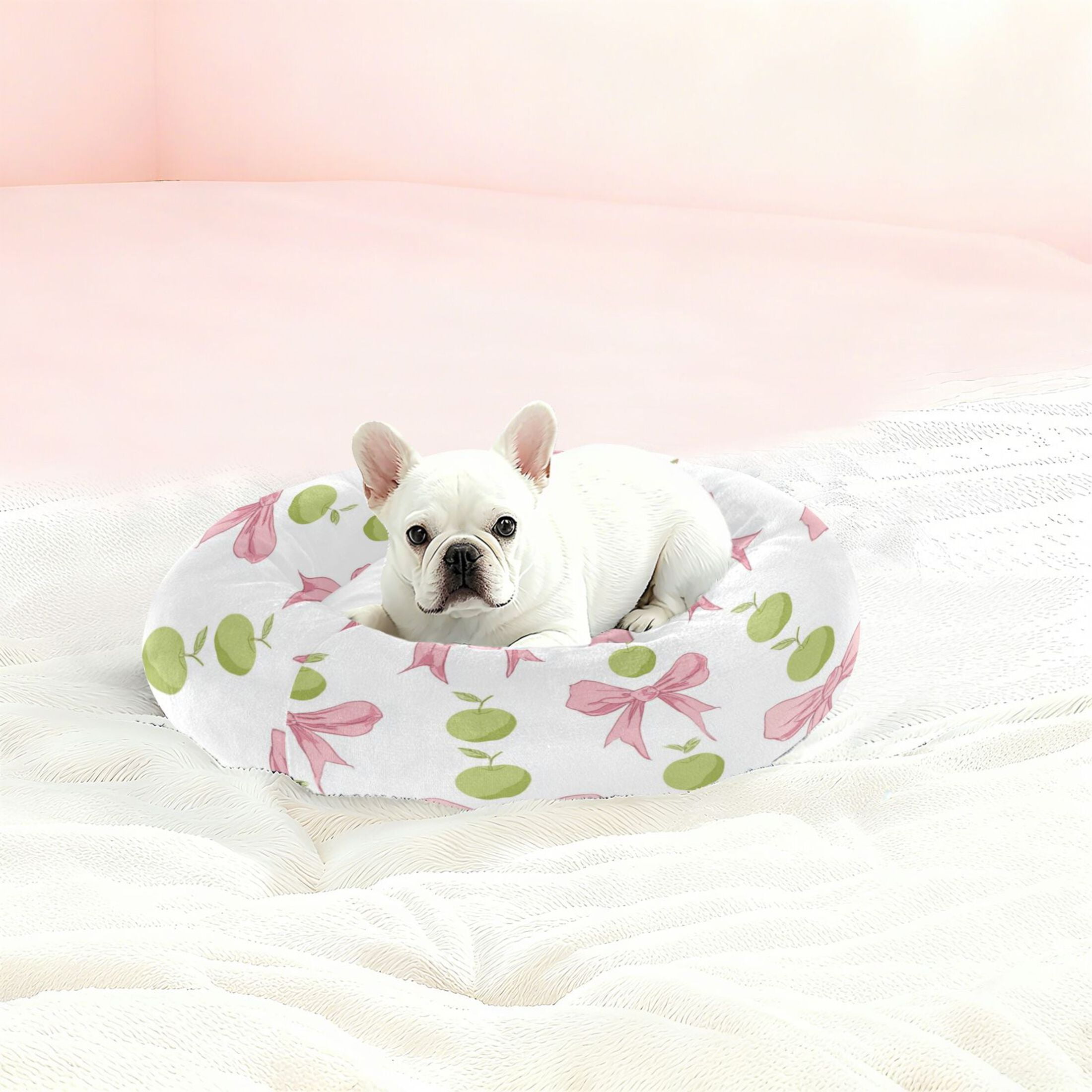 Iauyy Pet Couch Donut Cat Bed for Indoor Cats/Small Dogs Washable & Machine with Non-slip Bottom Calming Cat Furniture, Fashionable Patterns (XS)