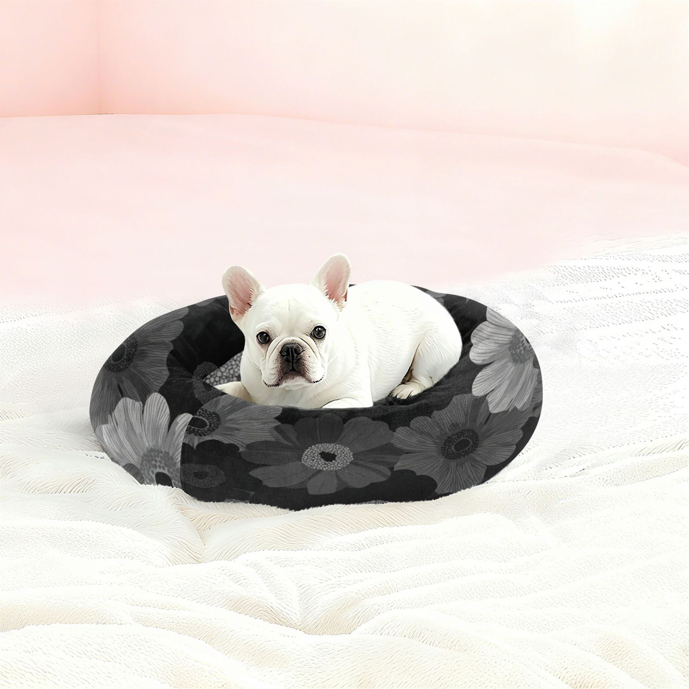 Iauyy Pet Couch Donut Cat Bed for Indoor Cats/Small Dogs Washable & Machine with Non-slip Bottom Calming Cat Furniture, Iconic Design (M)
