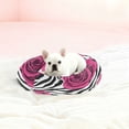 thumbnail image 1 of Iauyy Pet Couch Donut Cat Bed for Indoor Cats/Small Dogs Washable & Machine with Non-slip Bottom Calming Cat Furniture, Rose-like Zebra Pattern (XS), 1 of 8