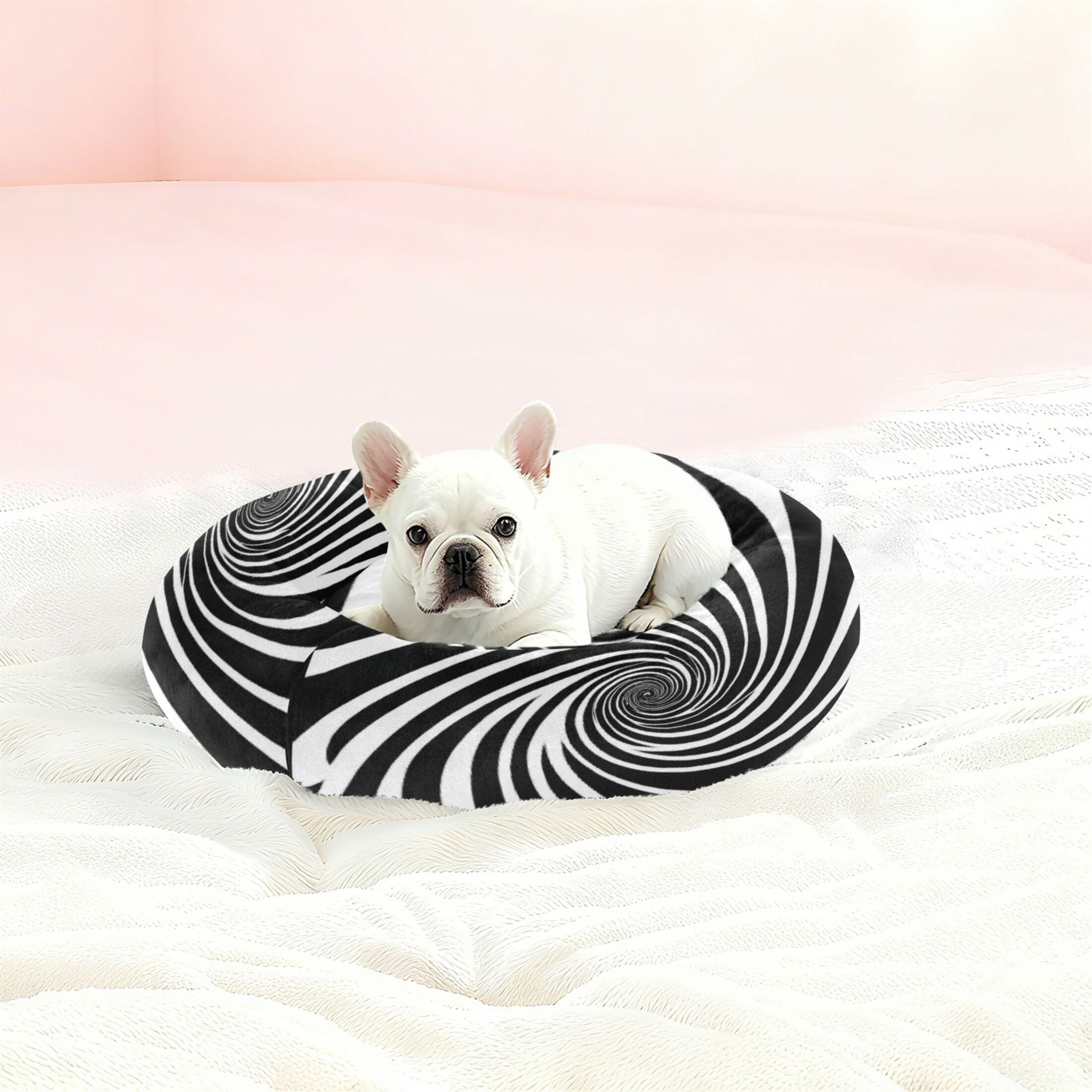 Iauyy Pet Couch Donut Cat Bed for Indoor Cats/Small Dogs Washable & Machine with Non-slip Bottom Calming Cat Furniture, The Center Of The Galaxy (M)