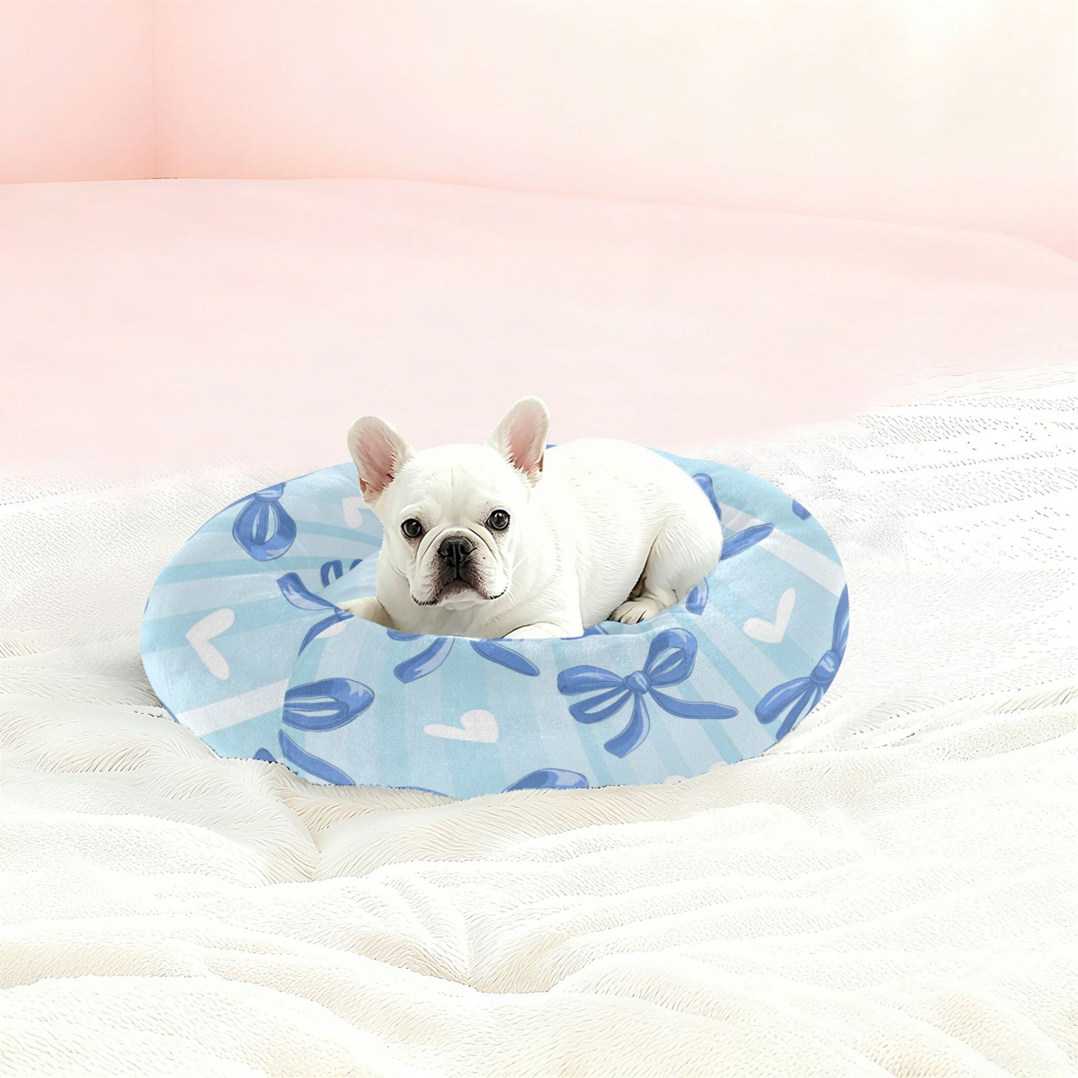Iauyy Pet Couch Donut Cat Bed for Indoor Cats/Small Dogs Washable & Machine with Non-slip Bottom Calming Cat Furniture, The Feeling Of Lightness (M)