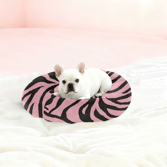 Iauyy Pet Couch Donut Cat Bed for Indoor Cats/Small Dogs Washable & Machine with Non-slip Bottom Calming Cat Furniture, The Perfect Zebra (XS)