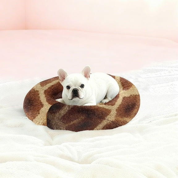 Iauyy Pet Couch Donut Cat Bed for Indoor Cats/Small Dogs Washable & Machine with Non-slip Bottom Calming Cat Furniture, Unique Spots (XS)