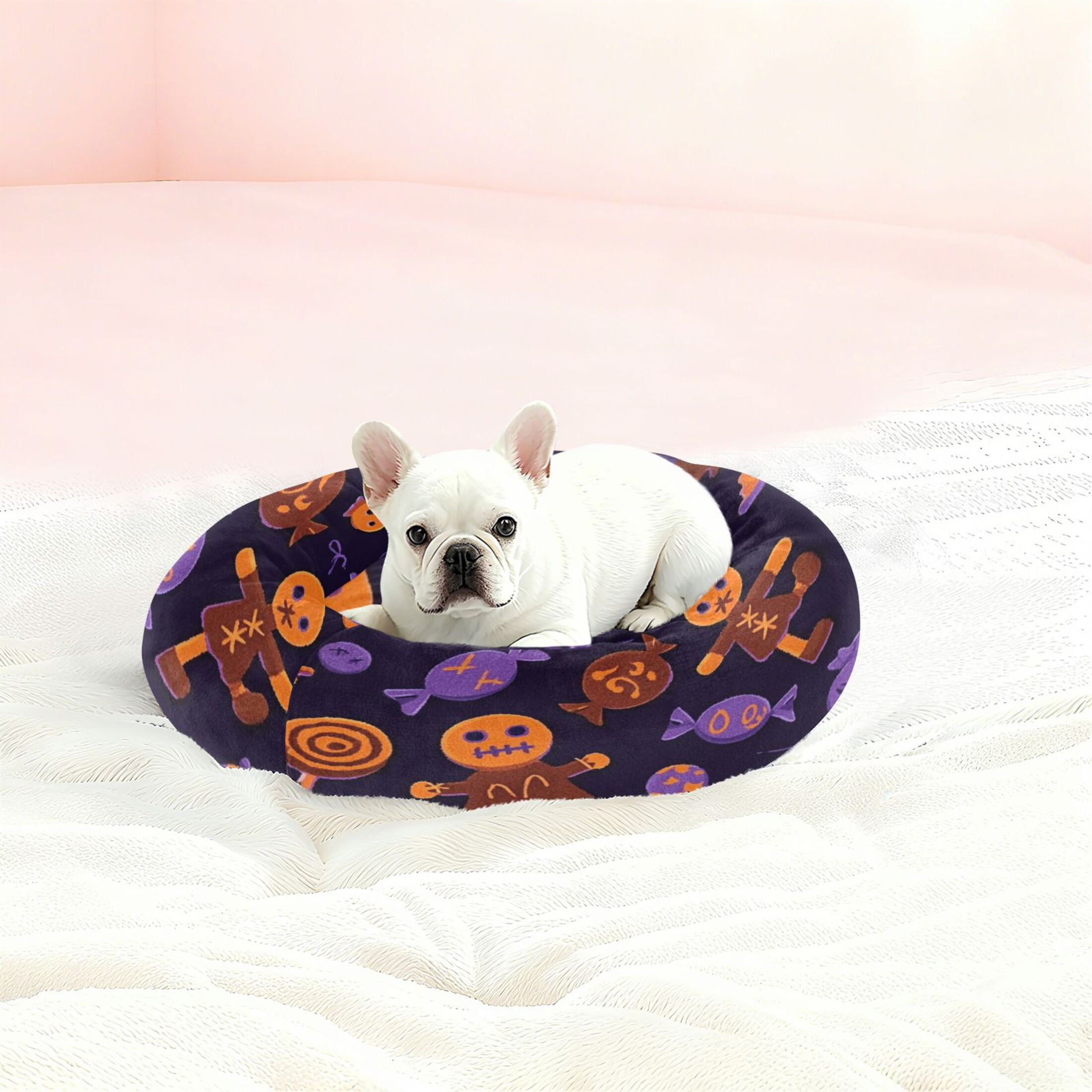 Iauyy Pet Couch Donut Cat Bed for Indoor Cats/Small Dogs Washable & Machine with Non-slip Bottom Calming Cat Furniture, Voodoo Doll (XS)