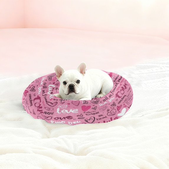 Iauyy Pet Couch Donut Cat Bed for Indoor Cats/Small Dogs Washable & Machine with Non-slip Bottom Calming Cat Furniture, Written in Color (XS)