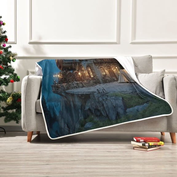 Iauyy Power Machine Room Blanket ,Arctic Wool Throw Blankets All Season Bed Blanket for Couch Sofa Decoration Christmas Gifts 50x60 in