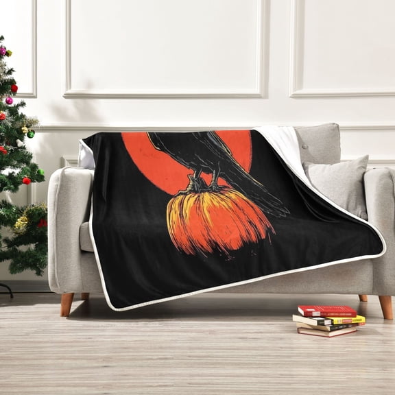 Iauyy Ravens Perch Blanket ,Arctic Wool Throw Blankets All Season Bed Blanket for Couch Sofa Decoration Christmas Gifts 60x80 in