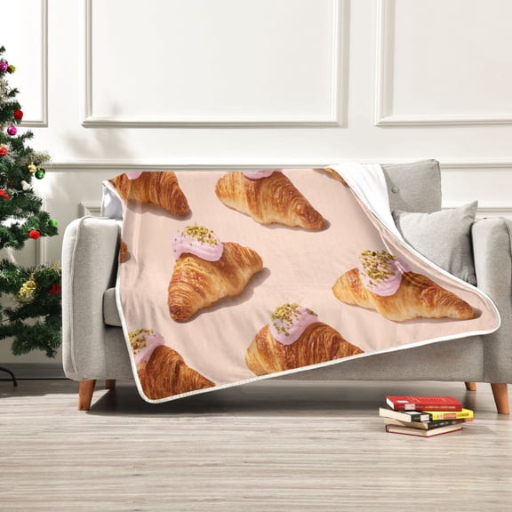 Iauyy Realistic Horn-shaped Bread Blanket ,Arctic Wool Throw Blankets All Season Bed Blanket for Couch Sofa Decoration Christmas Gifts 60x80 in