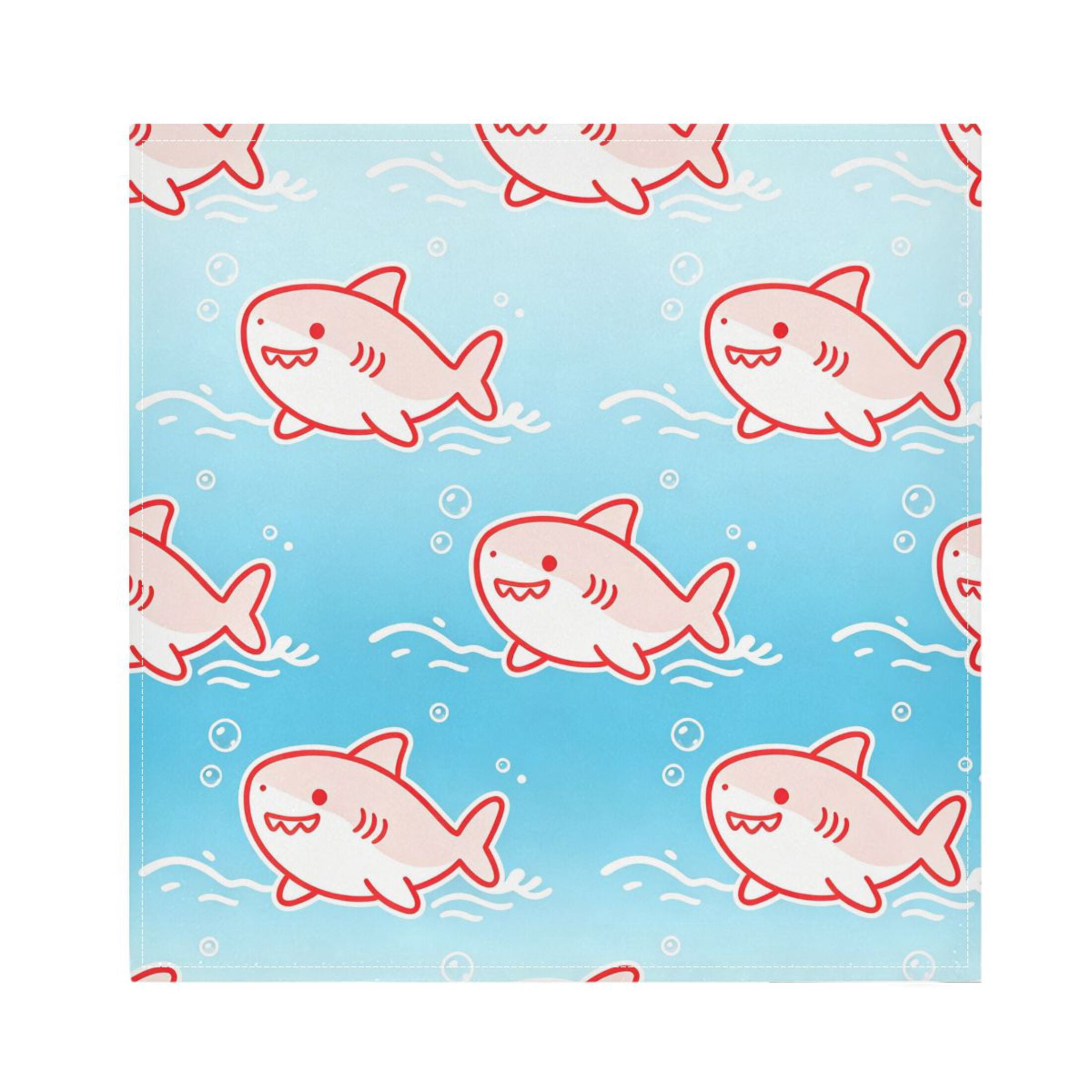 Iauyy Satin Napkins Set of 1- Fish Pattern DIY Printing Decoration ...