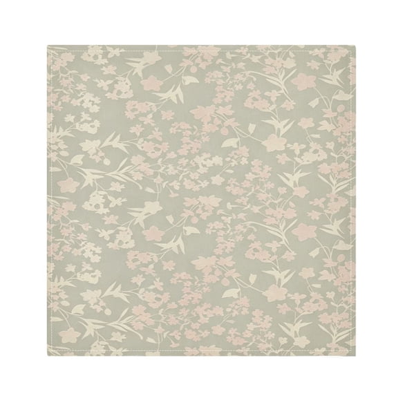 Iauyy Satin Napkins Set of 1- Floral- Morandi DIY Printing Decoration Cloth Napkin- Easy Care for Home/Party