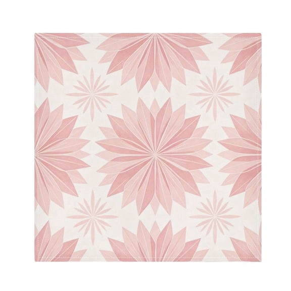 Iauyy Satin Napkins Set of 1- Pink-starburst Floral DIY Printing Decoration Cloth Napkin- Easy Care for Home/Party