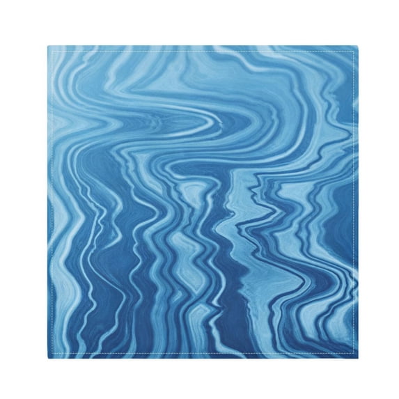 Iauyy Satin Napkins Set of 4- Abstract- Blue DIY Printing Decoration Cloth Napkin- Easy Care for Home/Party
