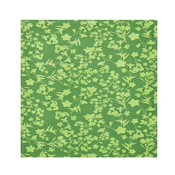 Iauyy Satin Napkins Set of 4- Floral- Green DIY Printing Decoration Cloth Napkin- Easy Care for Home/Party