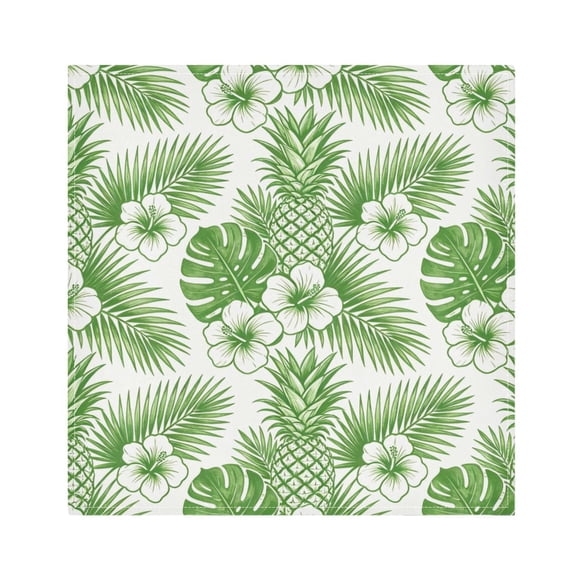 Iauyy Satin Napkins Set of 4- Hawaiian Pattern 1 DIY Printing Decoration Cloth Napkin- Easy Care for Home/Party