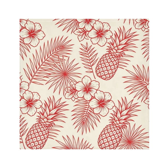 Iauyy Satin Napkins Set of 4- Hawaiian Pattern 3 DIY Printing Decoration Cloth Napkin- Easy Care for Home/Party