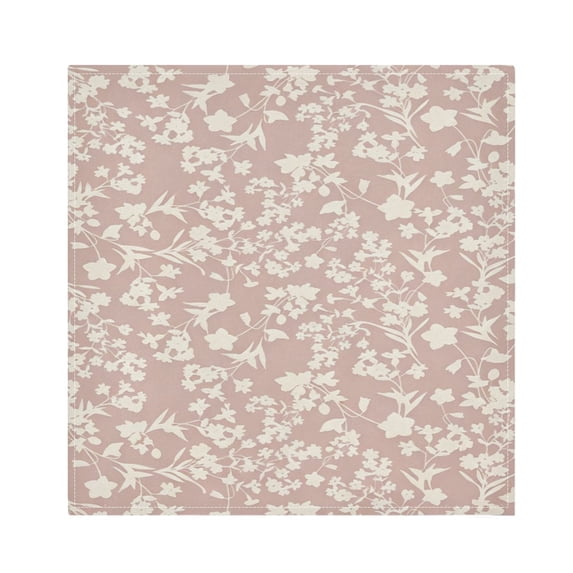 Iauyy Satin Napkins Set of 6- Floral- Morandi-pink DIY Printing Decoration Cloth Napkin- Easy Care for Home/Party