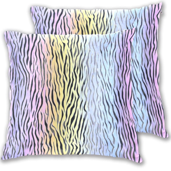 Iauyy Spring Couch Pillowcases 16x16 (Set of 2) Cotton fleece Pillow Covers for Bed Sofa Living Room, Holographic Circulation