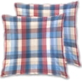 thumbnail image 1 of Iauyy Spring Couch Pillowcases 16x16 (Set of 2) Cotton fleece Pillow Covers for Bed Sofa Living Room, Minimalist Check Pattern, 1 of 6