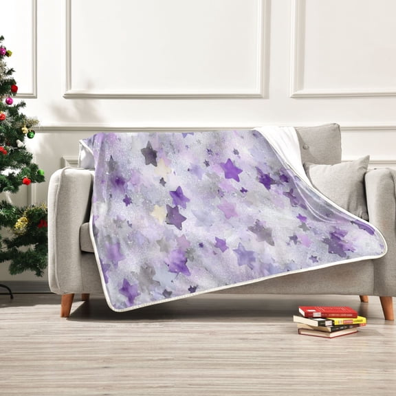 Iauyy Sta Confetti Of Colored Paper Blanket ,Arctic Wool Throw Blankets All Season Bed Blanket for Couch Sofa Decoration Christmas Gifts 50x60 in