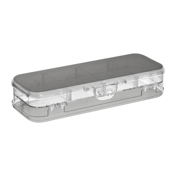 Iauyy Stackable Clear Pencil Box with Snap-Tight Lid, Large Capacity Plastic Storage Organizer for Pencils, Markers, Crayons ,A Black Paper