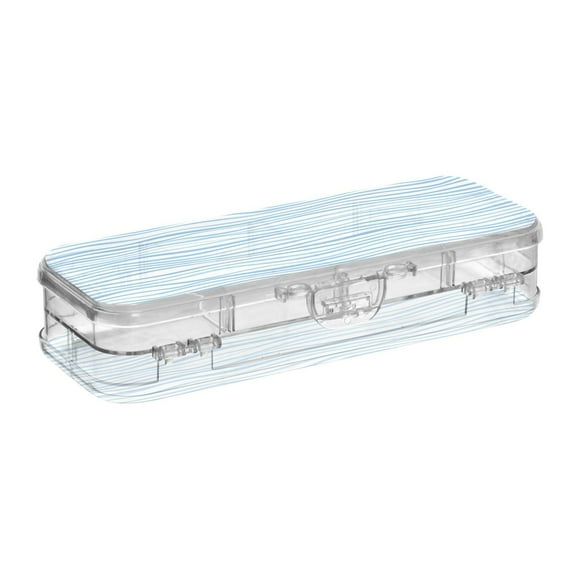 Iauyy Stackable Clear Pencil Box with Snap-Tight Lid, Large Capacity Plastic Storage Organizer for Pencils, Markers, Crayons ,Perfect
