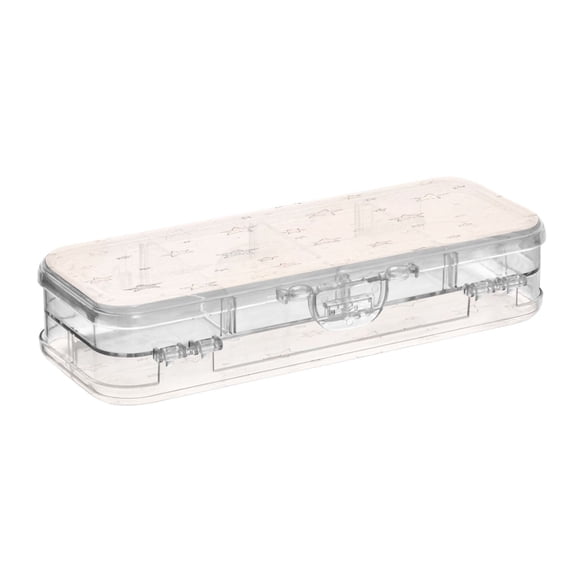Iauyy Stackable Clear Pencil Box with Snap-Tight Lid, Large Capacity Plastic Storage Organizer for Pencils, Markers, Crayons ,Star Graffiti