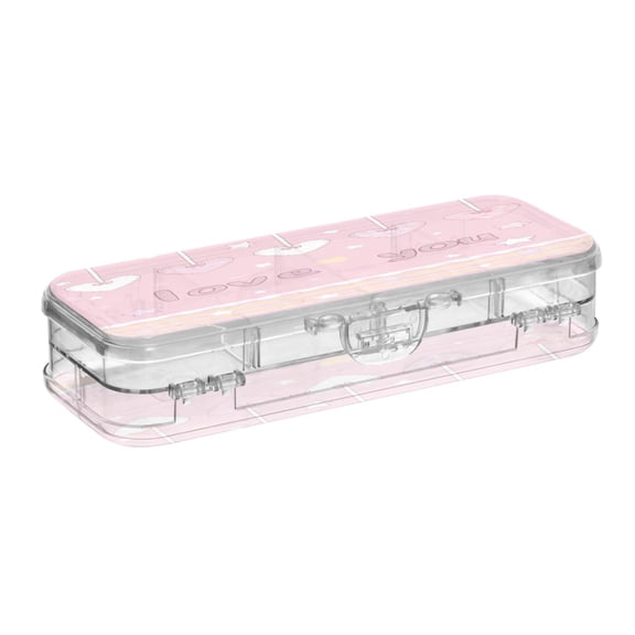 Iauyy Stackable Clear Pencil Box with Snap-Tight Lid, Large Capacity Plastic Storage Organizer for Pencils, Markers, Crayons ,The Yellow Squares