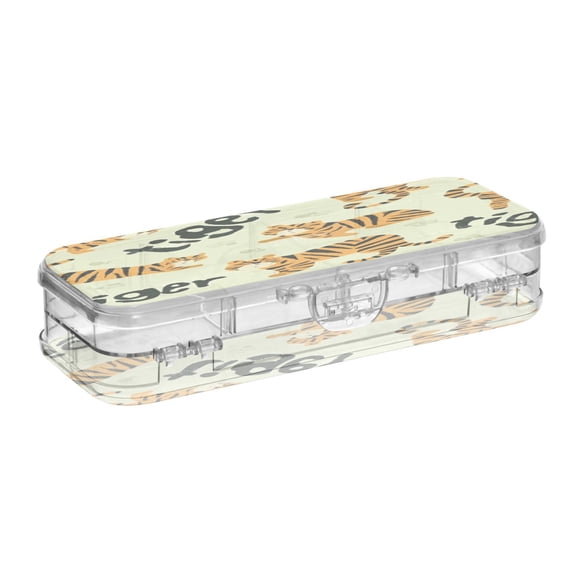 Iauyy Stackable Clear Pencil Box with Snap-Tight Lid, Large Capacity Plastic Storage Organizer for Pencils, Markers, Crayons ,Vivid