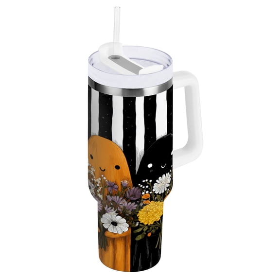 Iauyy Stainless Steel Insulated Tumblers , 40oz/30oz Handle BPA-Free, 8Hour Hot/ 4Hour Cold for Travel Sports Outdoor Camping，Cartoon