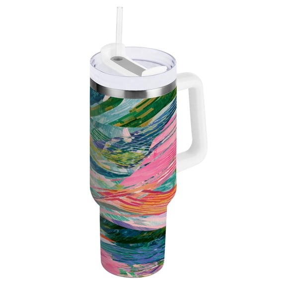 Iauyy Stainless Steel Insulated Tumblers , 40oz/30oz Handle BPA-Free, 8Hour Hot/ 4Hour Cold for Travel Sports Outdoor Camping,Feralism