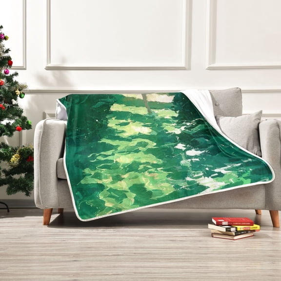Iauyy The Emerald Green Ocean Blanket ,Arctic Wool Throw Blankets All Season Bed Blanket for Couch Sofa Decoration Christmas Gifts 50x60 in