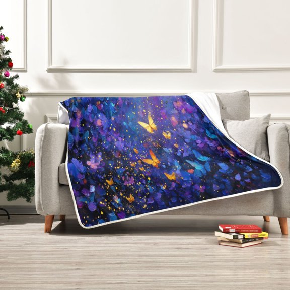 Iauyy The Flowing Picture Blanket ,Arctic Wool Throw Blankets All Season Bed Blanket for Couch Sofa Decoration Christmas Gifts 60x80 in