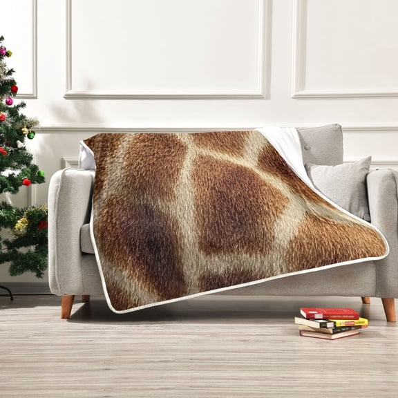 Iauyy The Fur Texture Of A Giraffe Blanket ,Arctic Wool Throw Blankets All Season Bed Blanket for Couch Sofa Decoration Christmas Gifts 60x80 in