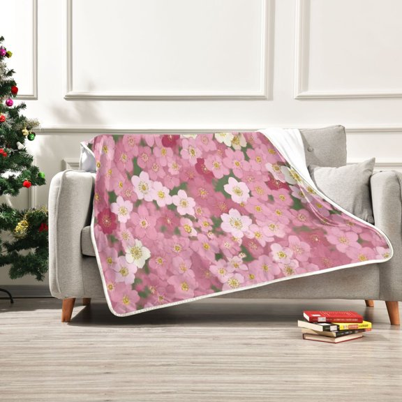 Iauyy The Petals Are Deep Red Blanket ,Arctic Wool Throw Blankets All Season Bed Blanket for Couch Sofa Decoration Christmas Gifts 50x60 in