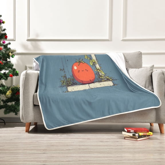 Iauyy Tomato Combination Blanket ,Arctic Wool Throw Blankets All Season Bed Blanket for Couch Sofa Decoration Christmas Gifts 50x60 in