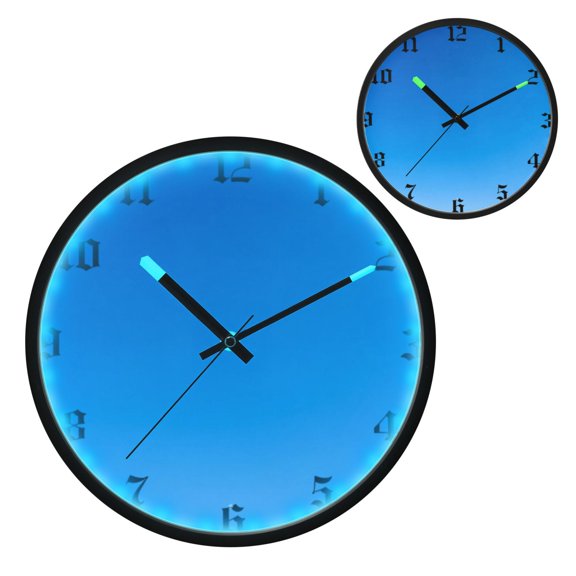 Iauyy Vintage Battery Sunrise Clock Wall Clock 12 inch Fashion Bedroom/Biathroom Lighted Wall Clock for Kitchen Clocks A Single Cloud
