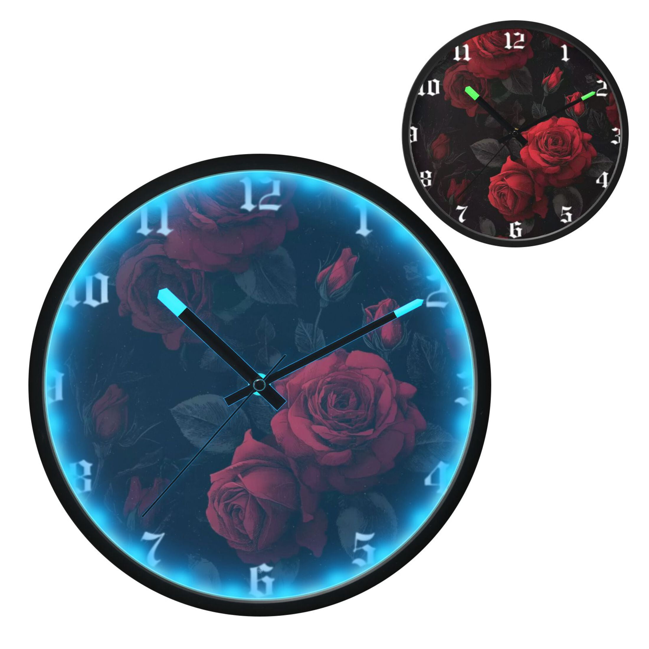 Iauyy Vintage Battery Sunrise Clock Wall Clock 12 inch Fashion Bedroom ...