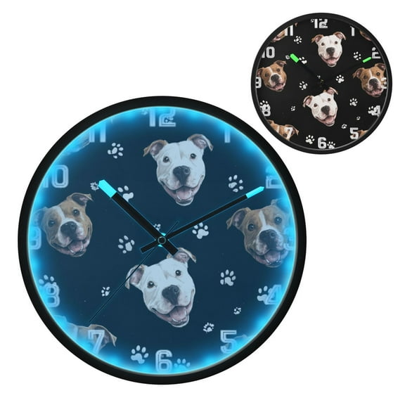 Iauyy Vintage Battery Sunrise Clock Wall Clock 12 inch Fashion Bedroom/Biathroom Lighted Wall Clock for Kitchen Clocks Laugh Out Loud