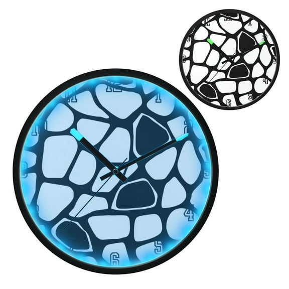 Iauyy Vintage Battery Sunrise Clock Wall Clock 12 inch Fashion Bedroom/Biathroom Lighted Wall Clock for Kitchen Clocks Slate