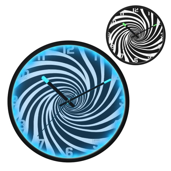 Iauyy Vintage Battery Sunrise Clock Wall Clock 12 inch Fashion Bedroom/Biathroom Lighted Wall Clock for Kitchen Clocks The Center Of The Galaxy