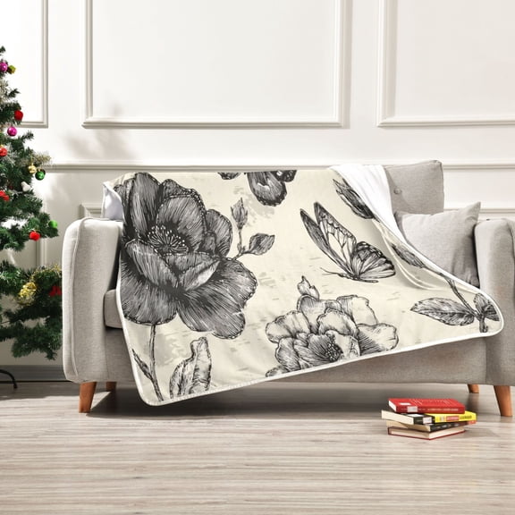 Iauyy Watercolor Paper Texture Blanket ,Arctic Wool Throw Blankets All Season Bed Blanket for Couch Sofa Decoration Christmas Gifts 50x60 in