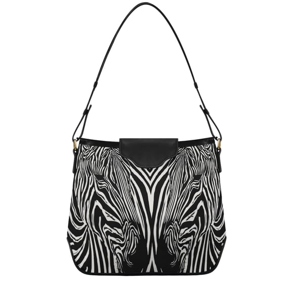 Iauyy Women's Handbag Removable Shoulder Satchel Bag-Polyester and PU leather ,A Zebra Pattern
