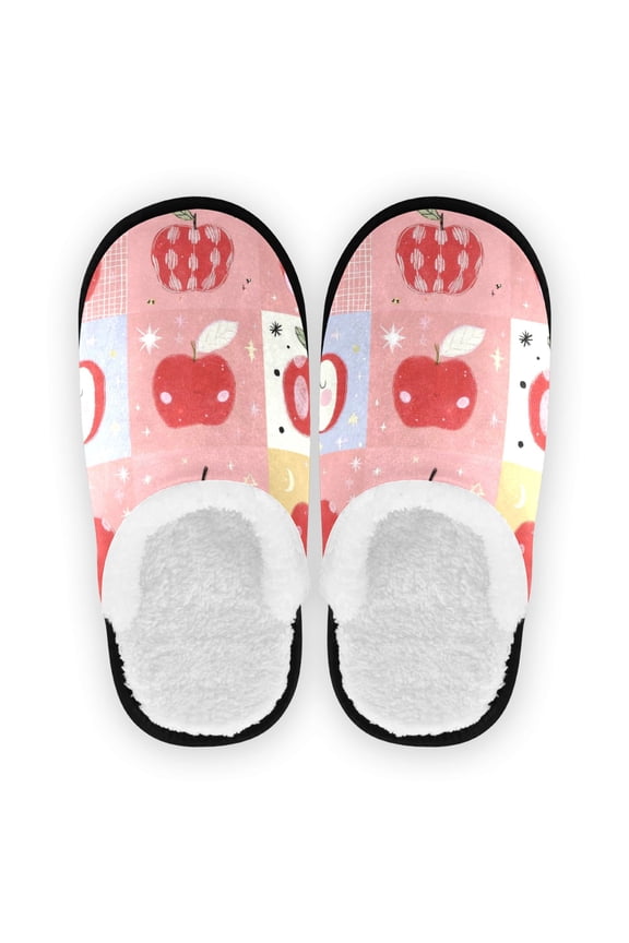 Women's Men's Slippers, Non-Slip Travel Unisex Cotton Flannel House Shoes or Spa Slippers ,Bright Color Blocks