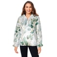 thumbnail image 1 of Iauyy Women's (s-xl) Pockets Fuzzy Sweatshirt -Double Plush Run Loose-fitting Hooded Sweater Design Wind Warmth for Sport Casual Leisure Jogging,Eucalyptus Leaves and Branches, 1 of 8