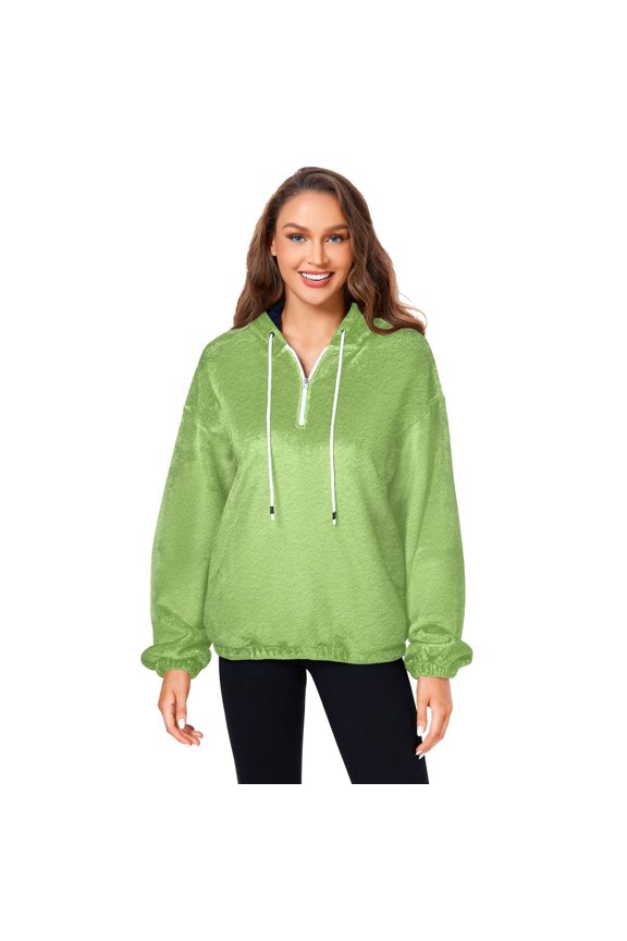 Women's (s-xl) Pockets Fuzzy Sweatshirt -Double Plush Run Loose-fitting Hooded Sweater Design Wind Warmth for Sport Casual Leisure Jogging,Floral Leopard Print