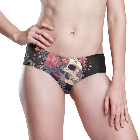 Iauyy Womens Underwear Hipster Flex Panties Dig-Free Fit Breathable Underwear for Women , Soft Covered with Flowers