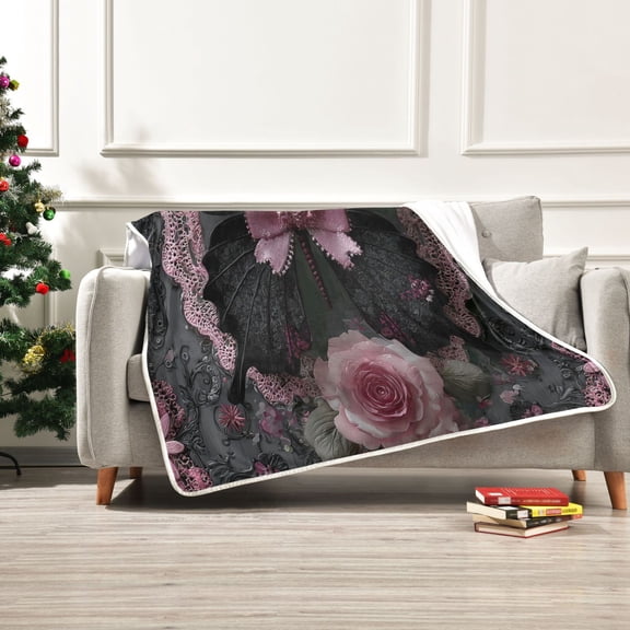 Iauyy Works Of Baroque Style Blanket ,Arctic Wool Throw Blankets All Season Bed Blanket for Couch Sofa Decoration Christmas Gifts 50x60 in
