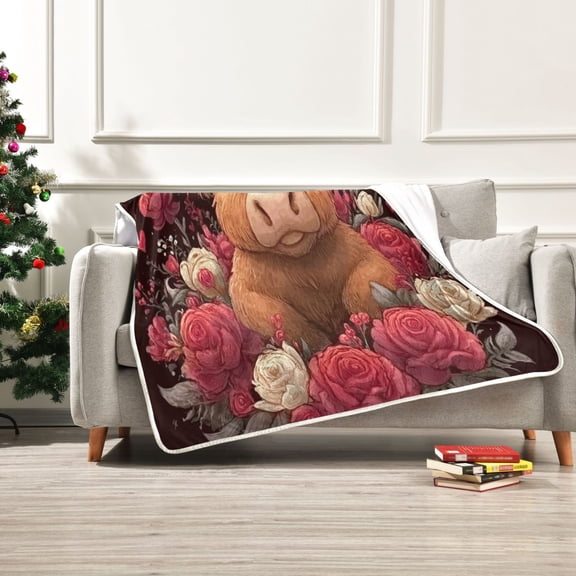Iauyy Young Calf-a Blanket ,Arctic Wool Throw Blankets All Season Bed Blanket for Couch Sofa Decoration Christmas Gifts 50x60 in