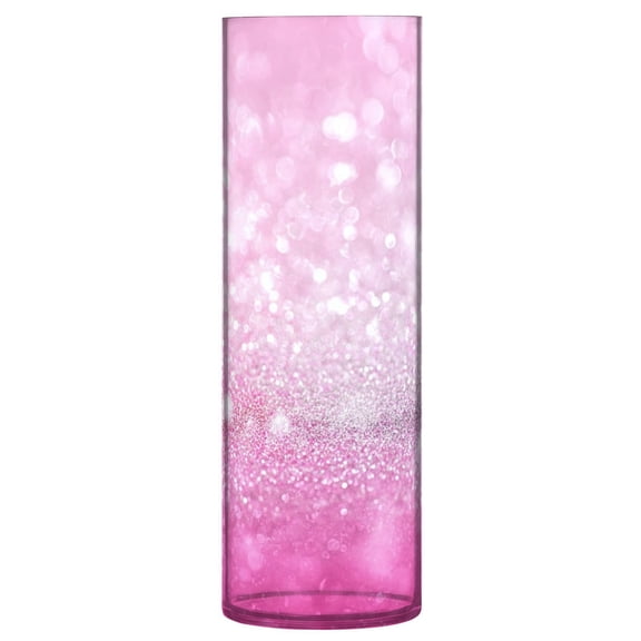 Iauyy plastic Vases Translucentfor for Flowers 11.8" ,Shimmering White Bokeh